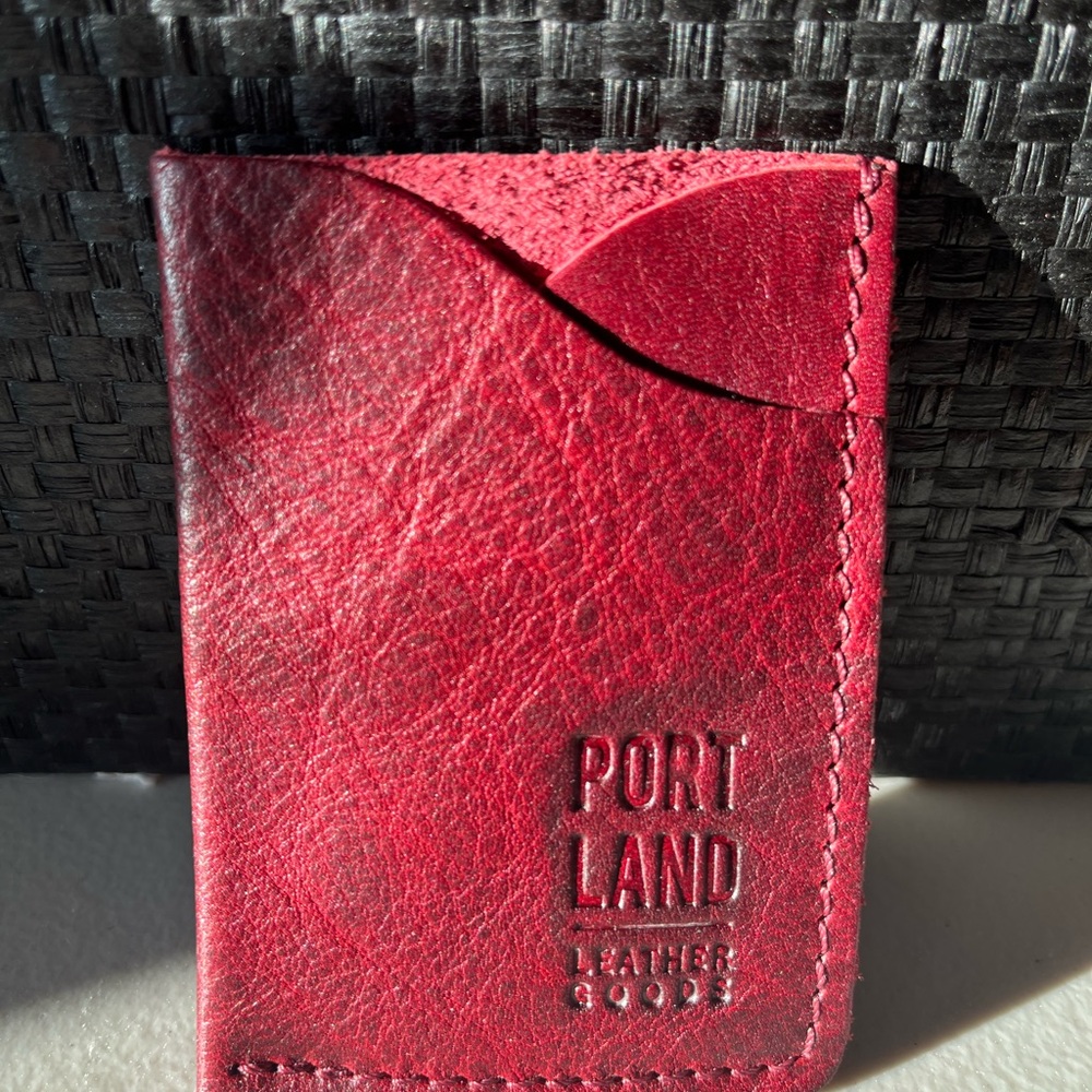 Portland Leather Goods Red Card Holder